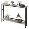 2 Tier Console Tables for Entryway, Industrial Skinny Sofa Table with Adjustable Shelf - 2 of 4