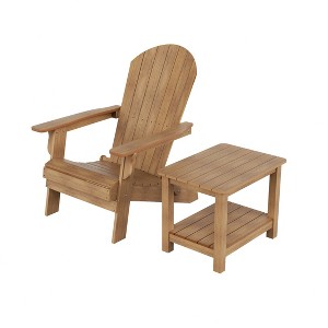 WestinTrends Tuscany HIPS¬¨‚Ä†Outdoor¬¨‚Ä†Patio¬¨‚Ä†Folding¬¨‚Ä†Adirondack¬¨‚Ä†Chair with Side Table (2-Piece Set) - 1 of 4