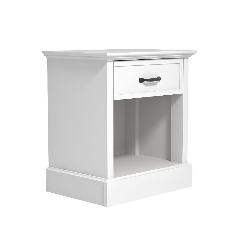 Galano Xylon 1-Drawer Bedside Table Cabinet Nightstand w/Drawers Storage and (24.2 in. x 21.7 in. x 15.7 in.) in White, Black, Gray, 4 of 17