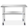 GRIDMANN Stainless Steel Table with 4 Casters (Wheels), NSF Commercial Kitchen Work & Prep Table - 2 of 4