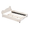 NicBex Velvet Upholstered Platform Bed Frame with Bear-Shaped Headboard and Bed-End Storage Pocket,Wood Slat Support,Easy Assembly,Beige/Gray - 4 of 4