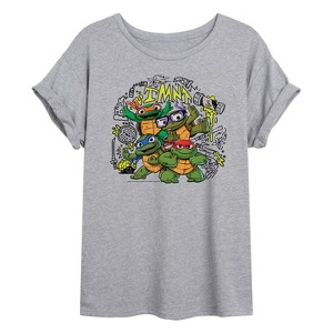 Women's - Teenage Mutant Ninja Turtles Mutant Mayhem - Mm Sketchy Oversized Graphic T-Shirt - 1 of 4