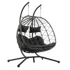 Coolbibila-Egg Chair With Stand, Swing Chair Patio With Cushions, Wicker Hanging Egg Chair, Hanging Basket Chair With Stand - 2 of 4