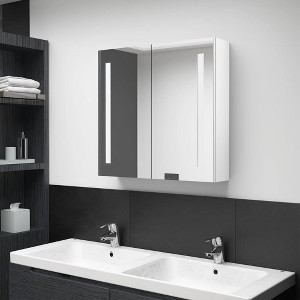 vidaXL LED Bathroom Mirror Cabinet Shining White 24.4"x5.5"x23.6" - 1 of 4