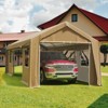 COZONY Heavy Duty Carport Canopy, Earth Yellow All Season Shelter with Roll Up Windows for Car Truck Boat - 4 of 4