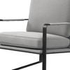 HomeRoots 35" Light Gray and Black Velvet And Metal Lounge Chair - 4 of 4