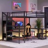 Whisen Metal Full Loft Bed with Wardrobe, LED Light, L Shaped Desk and USB, Premium Materials for Stability - 2 of 4