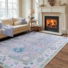Modern Oushak Area Rug for Bedroom, Soft Washable Non-Slip Carpet, Low Pile Area Rugs for Living Room Dorm Nursery - 3 of 4