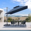 PURPLE LEAF Outdoor Cantilever Umbrella with Base Large Patio Umbrella Windproof Heavy Duty Hanging Offset Umbrella for Garden Outdoor Pool - 2 of 4