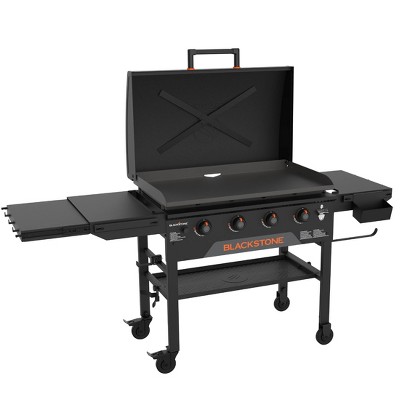 Blackstone 4 Burner 36" Original Omnivore Griddle with Hood Gas Grill #2322 Black: Propane Powered, Cast Iron Cooking Surface