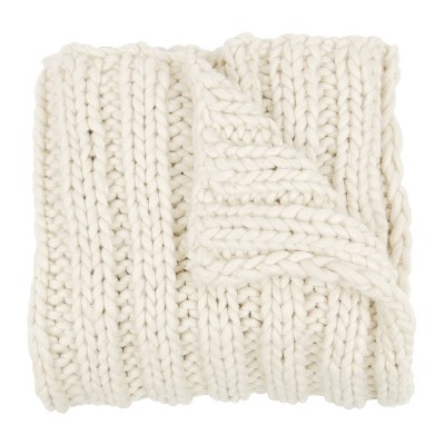 Kate And Laurel Chunky Knit Throw Blanket, 50x60, White : Target