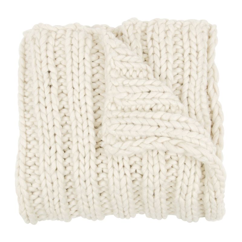 Kate and Laurel Chunky Knit Throw Blanket, 1 of 9