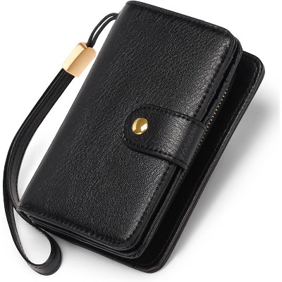 BEAFUP Women's Wallet,Small Wallet RFID Blocking Leather Wristlet，Bifold Wallet Credit Card Holder with Zipper Coin Pocket and ID Window