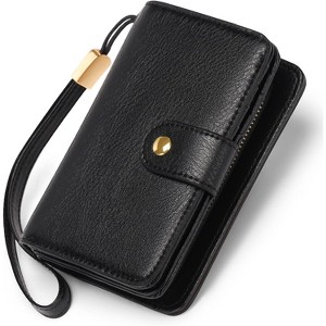 BEAFUP Women's Wallet,Small Wallet RFID Blocking Leather Wristlet，Bifold Wallet Credit Card Holder with Zipper Coin Pocket and ID Window - 1 of 4