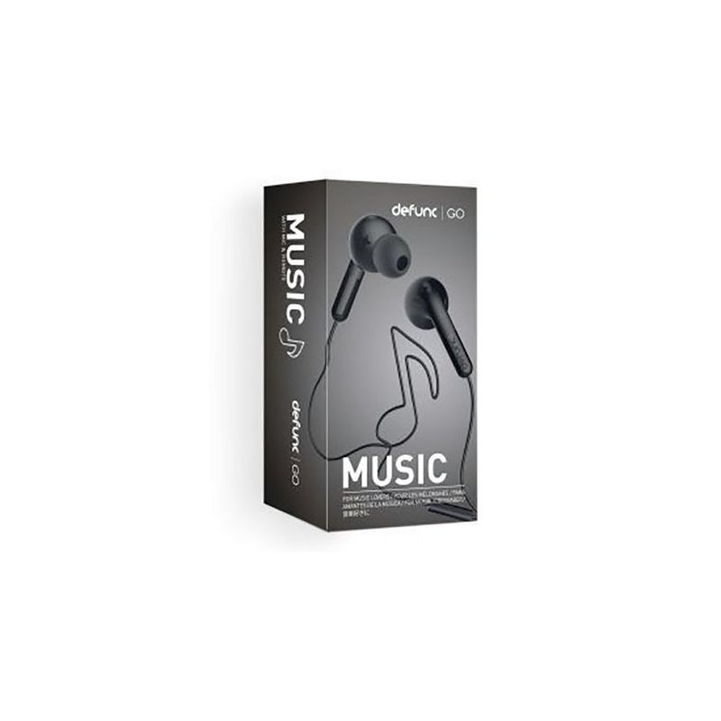 Defunc Go MUSIC Earbuds for Music Listening Compatible with iPhone 6s Plus, 6 Plus, 6s, 6, 5s, 5c, 5, 4s, 4, SE, Samsung and Android - Black, 1 of 4