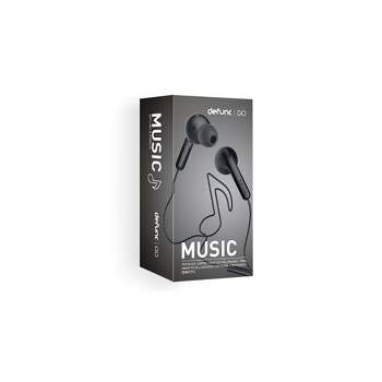 Defunc Go MUSIC Earbuds for Music Listening Compatible with iPhone 6s Plus, 6 Plus, 6s, 6, 5s, 5c, 5, 4s, 4, SE, Samsung and Android - Black