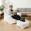 Hooseng Bean Bag Chair, Memory Foam Stuffed Lazy Sofa with Back and Footstool, Cozy Lounge Chair and Footrest Sets for Bedroom, Living Room - 3 of 4