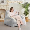 Big Lazy Sofa,Bean Bag Chair, Faux Fur Stuffed Bean Bag Couch with Filler, Bean Bag Chair for Adults, Big Lazy Sofa Floor Sofa with Handle - 2 of 4
