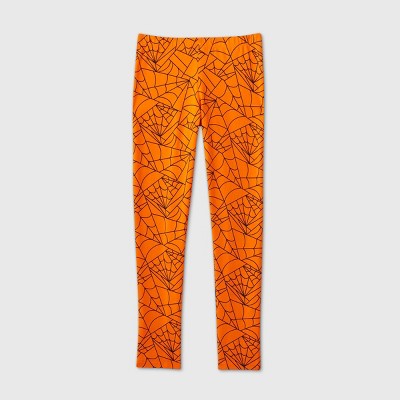 girls orange leggings