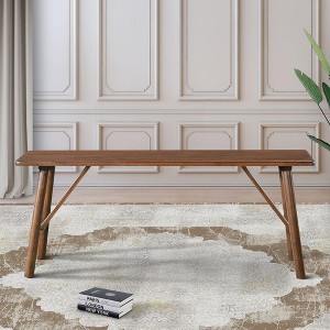 Versatile Solid Wood Molly Bench: Mid-Century Elegance in Walnut - 1 of 4