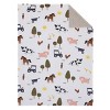Little Love by NoJo Farm White, Gray, and Green Horses, Cows, and Chickens Super Soft Baby Blanket - 2 of 4