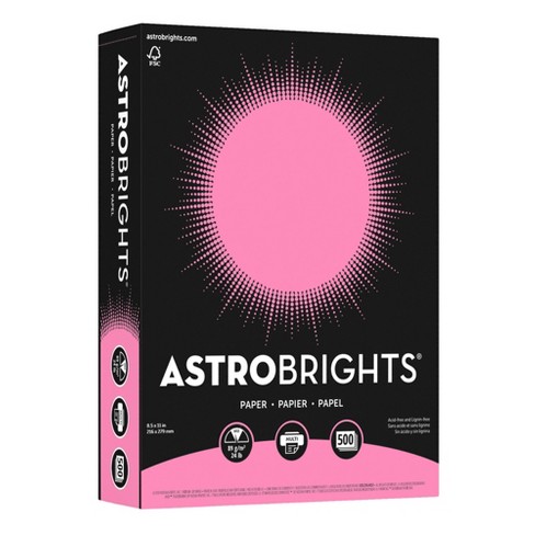 Astrobrights Color Paper, 24lb, 8.5 x 11, Pulsar Pink, 500/Ream