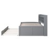 YOOCOZZ Full Size Wooden Captain Bed with Built-in Bookshelves,Three Storage Drawers and Trundle - 4 of 4