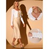 INSPIRE CHIC Women's V-neck Long Sleeve Button Cropped Shrug - 2 of 4