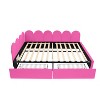 Upholstered Daybed with 2 Drawers, Velvet Sofabed with Soft Fabric Headboard, No Box-spring Needed, Rose Red - 3 of 4