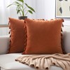 REGALWOVEN Velvet Soft Solid Covers Bohemian with Tassels Decorative Throw Pillow 2 Pcs - 2 of 4