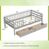 Safstar Twin Size Kids Bed w/Storage 2 Pull-out Drawers Side Shelf for Children & Teens - 2 of 4