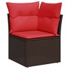 vidaXL Patio Sofa Set with Cushions Table and Couches 10 Piece Poly Rattan - Brown - 3 of 4