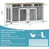 71" Wooden Dog Crate Furniture - Double Kennel with Removable Divider, 3 Storage Drawers - 3 of 4