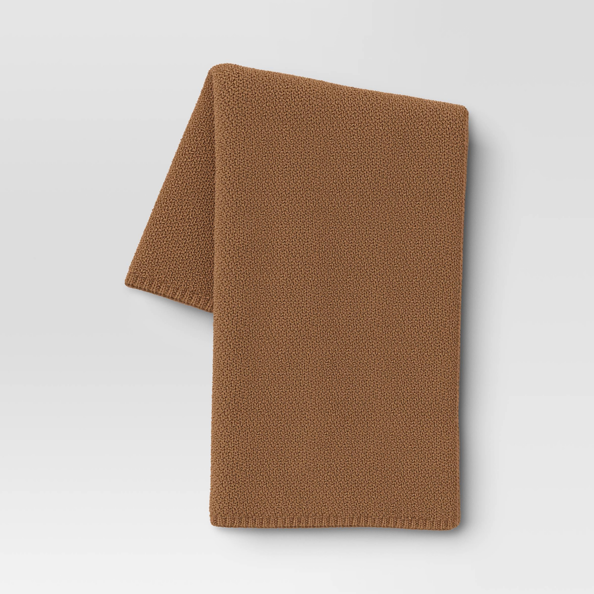 Oversized Knit Throw Blanket, Brown