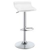 Backless Adjustable Bar Stools with Cushioned Seat, Swivel Pedestal Base and Footrest, Modern Counter or Bar Seating, Set of 2 - 2 of 4