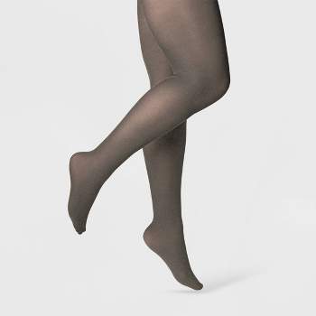 Women's Cable Fleece Lined Tights - A New Day™ Black S/M