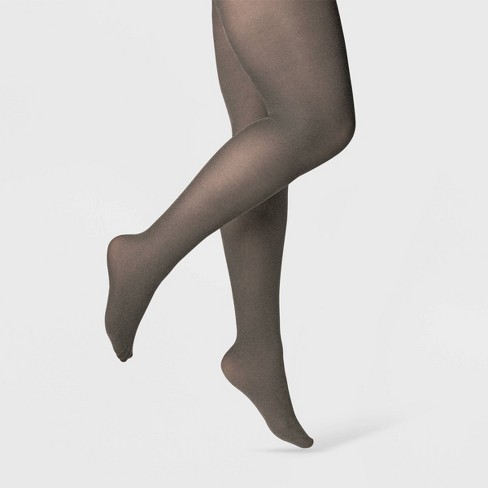 Women's 50d Opaque Tights - A New Day™ Charcoal Heather S/m : Target