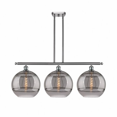 Rochester - 3 Light Stem Hung Island In Industrial Style-13.88 Inches Tall and 38.5 Inches Wide