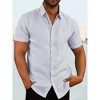 COOFANDY Men's Casual Button Down Shirts Short Sleeve Linen Shirts Summer Beach Dress Shirt - 4 of 4