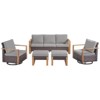 Gymojoy 5 Pieces Outdoor Patio Sofa Swivel Chair with Ottoman Set - 3 of 4