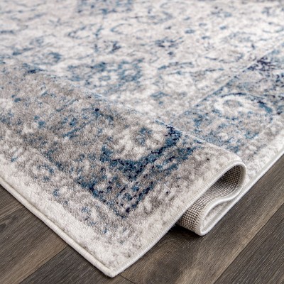 Anaelle Vintage Blue and Gray Synthetic Oriental Area Rug