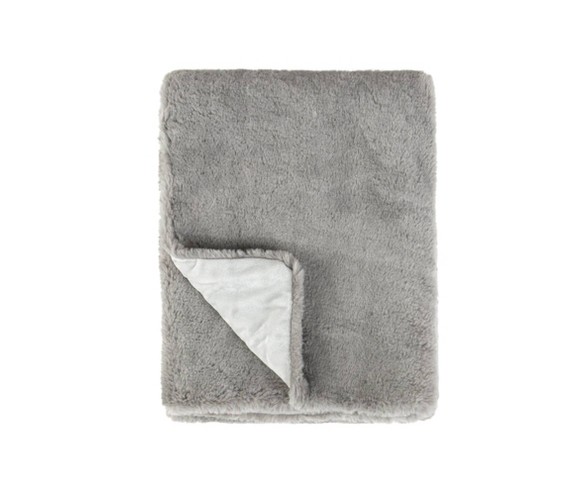 Tadpoles Super Soft Double Layer Faux Fur Plush Baby Blanket - Gray