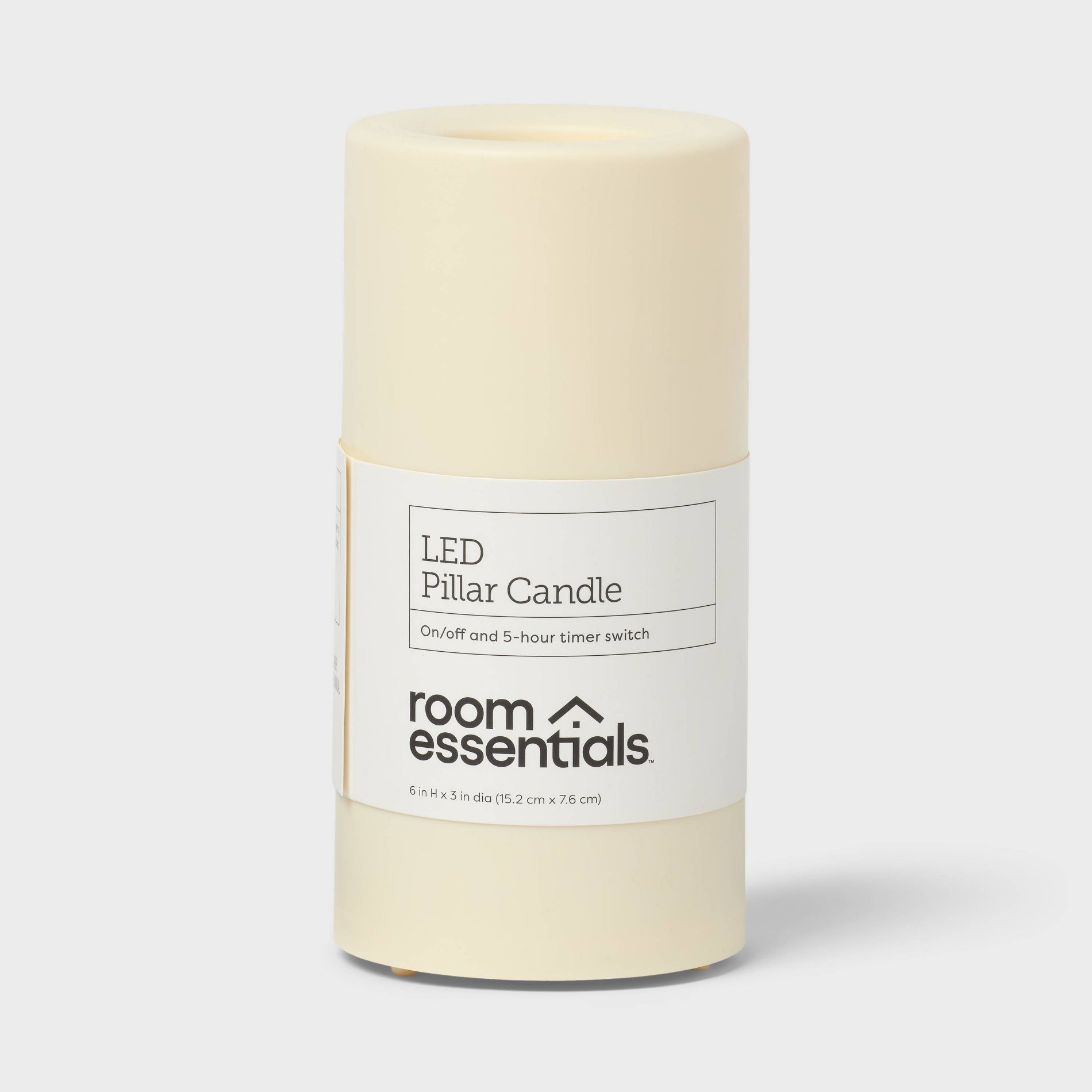 3"x6" LED Pillar Candle White - Room Essentials™