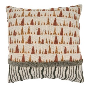 Saro Lifestyle Saro Lifestyle Throw Pillow Cover With Printed and Embroidered Abstract Design, Multi, 20" - 1 of 3