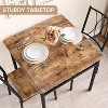 GOCAPTAIN Farmhouse Wooden Dining Table Set for 2, Square Kitchen Table with 2 Chairs, 3 Piece Small Table and Chairs Set for Apartments, Studios - 4 of 4