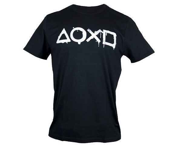 Men's Sony PlayStation Buttons Logo T-Shirt L - Black