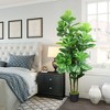6ft Artificial Fiddle Leaf Fig Tree with Woven Seagrass Plant Basket & Fake Tree, Large Artificial Tree Indoor for Living Room Office Floor (2Pcs) - 4 of 4