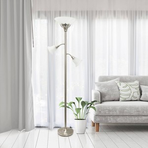 3-Light Floor Lamp with Scalloped Glass Shade - Elegant Designs - 1 of 4
