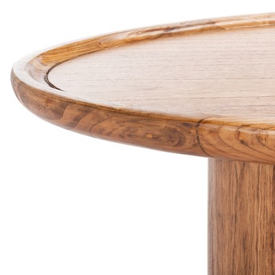 Flyte Natural Wood Oval Coffee Table with Pedestal Base