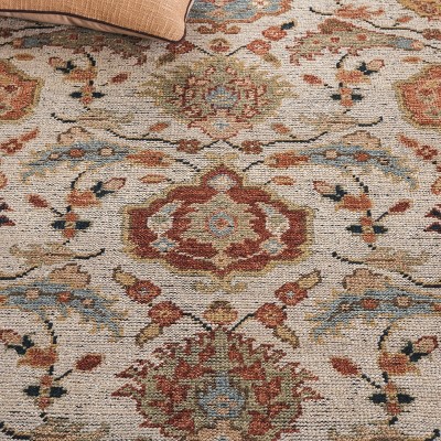 Ivory and Gold Hand-Knotted Wool 8' x 10' Area Rug